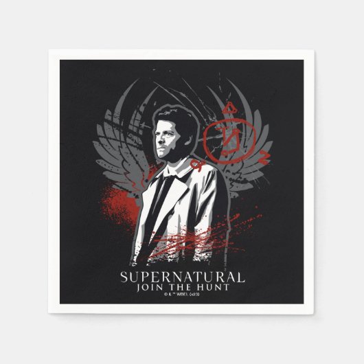Supernatural Castiel Graffiti Graphic Serviette (Vorderseite)