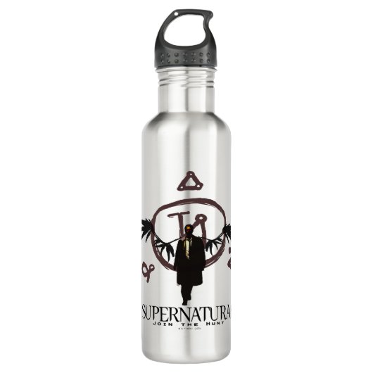 Supernatural Castiel Illustration Edelstahlflasche (Vorderseite)