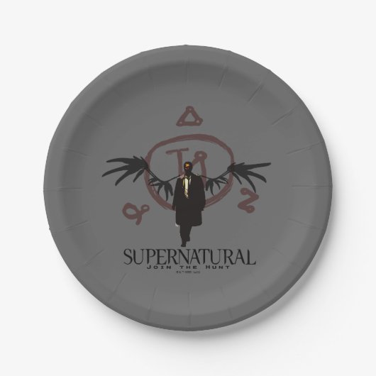 Supernatural Castiel Illustration Pappteller (Vorderseite)