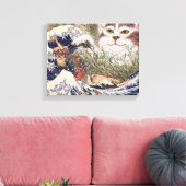 Supernatural Cat at the Great Wave Leinwanddruck (Insitu (Wohnzimmer))