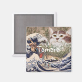 Supernatural Cat at the Great Wave Magnet (Vorderseite/Rückseite)