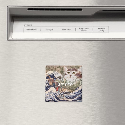 Supernatural Cat at the Great Wave Magnet (In Situ (Geschirrspüler))