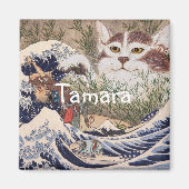 Supernatural Cat at the Great Wave Magnet (Vorne)