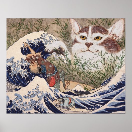 Supernatural Cat at the Great Wave Poster (Vorne)