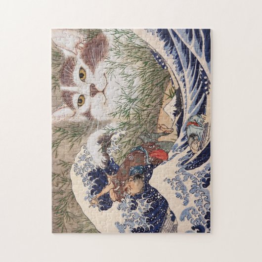 Supernatural Cat at the Great Wave Puzzle (Vertikal)