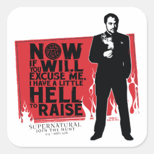 Supernatural Crowley Quote Graphic Quadratischer Aufkleber