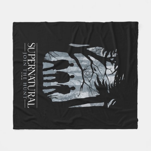 Supernatural Forest Silhouette Graphic Fleecedecke (Vorderseite (Horizontal))