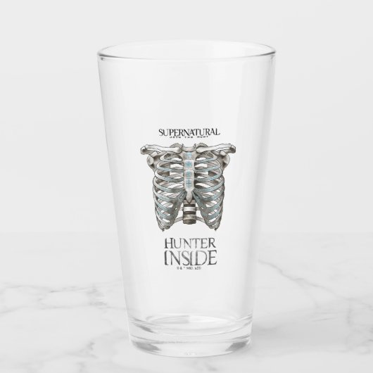 Supernatural "Hunter Inside" Ribcage Graphic Glas (Vorderseite)