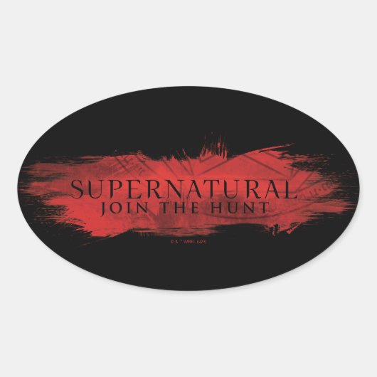 Supernatural "Join the Hunt" Red Splash Ovaler Aufkleber (Vorderseite)