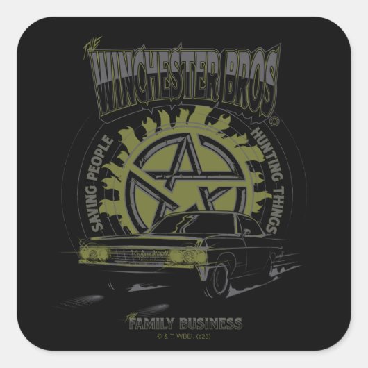 Supernatural "The Winchester Bros" Car Graphic Quadratischer Aufkleber (Vorderseite)