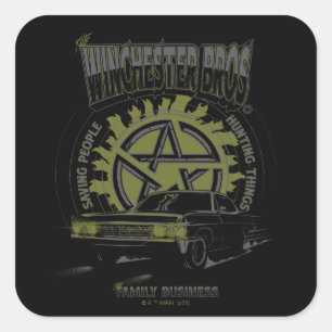 Supernatural "The Winchester Bros" Car Graphic Quadratischer Aufkleber
