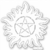 Supernatural Typografie Pentagramm Aufkleber (Vorderseite)