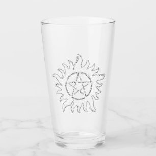 Supernatural Typografie Pentagramm Glas