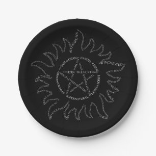 Supernatural Typografie Pentagramm Pappteller