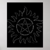 Supernatural Typografie Pentagramm Poster (Vorne)