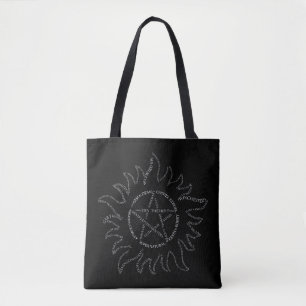 Supernatural Typografie Pentagramm Tasche