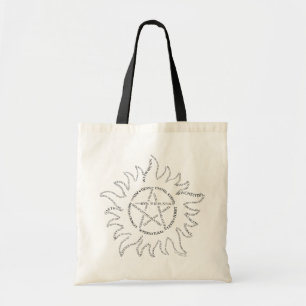 Supernatural Typografie Pentagramm Tragetasche
