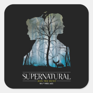 Supernatural Winchester Bros Forest Graphic Quadratischer Aufkleber
