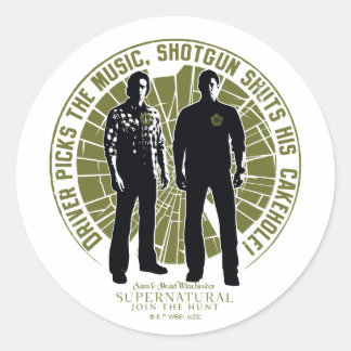 Supernatural Winchester Brothers "Shotgun" Runder Aufkleber