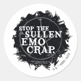 Supernatürliches "Emo"-Zitat Runder Aufkleber