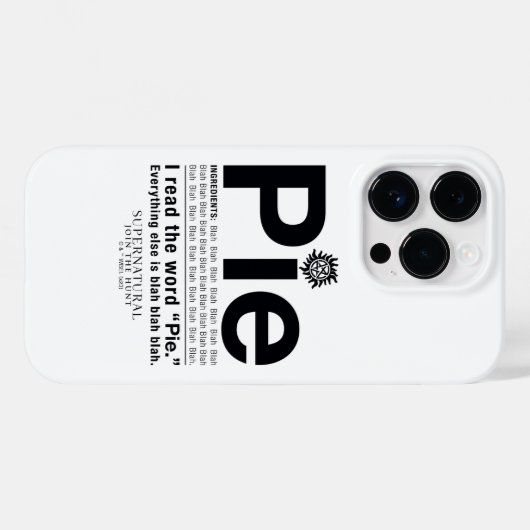 Supernatürliches "Pie"-Zitat Case-Mate iPhone Hülle (Rückseite (Horizontal))