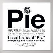 Supernatürliches "Pie"-Zitat Poster (Vorne)