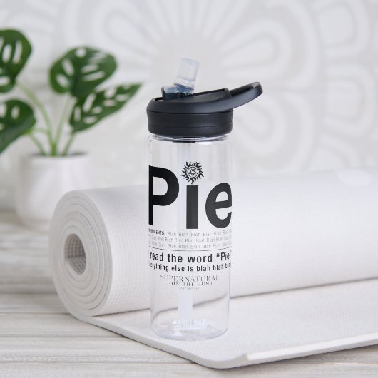 Supernatürliches "Pie"-Zitat Trinkflasche (Yoga)