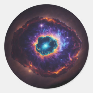 Supernova-Explosion im Sternenschlaf Runder Aufkleber