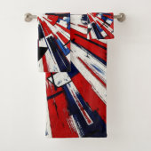 Supernova Pop – Abstrakte geometrische Explosion Badhandtuch Set (Insitu)