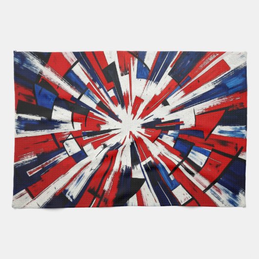 Supernova Pop – Abstrakte geometrische Explosion Geschirrtuch (Horizontal)
