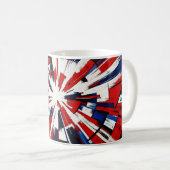 Supernova Pop – Abstrakte geometrische Explosion Kaffeetasse (VorderseiteRechts)