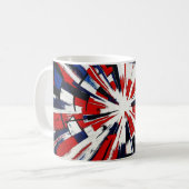 Supernova Pop – Abstrakte geometrische Explosion Kaffeetasse (Vorderseite Links)