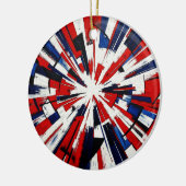 Supernova Pop – Abstrakte geometrische Explosion Keramik Ornament (Links)
