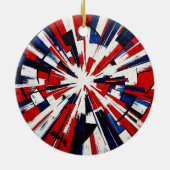 Supernova Pop – Abstrakte geometrische Explosion Keramik Ornament (Hinten)