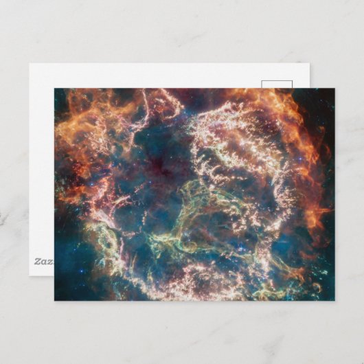Supernova Remnant Cassiopeia A. Postkarte (Vorne/Hinten)