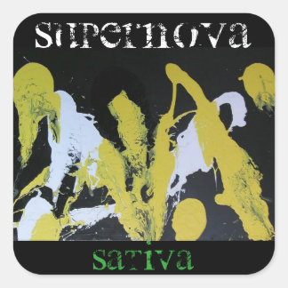 SUPERNOVA SATIVA QUADRATISCHER AUFKLEBER