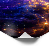 Supernova-Vortex: Gold- und Blaue Weltraum-Kunst Poster (Ecke)