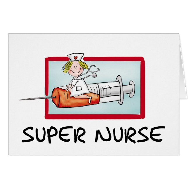 supernurse - humorvolle Cartoon-Krankenschwester (Vorderseite (Horizontal))