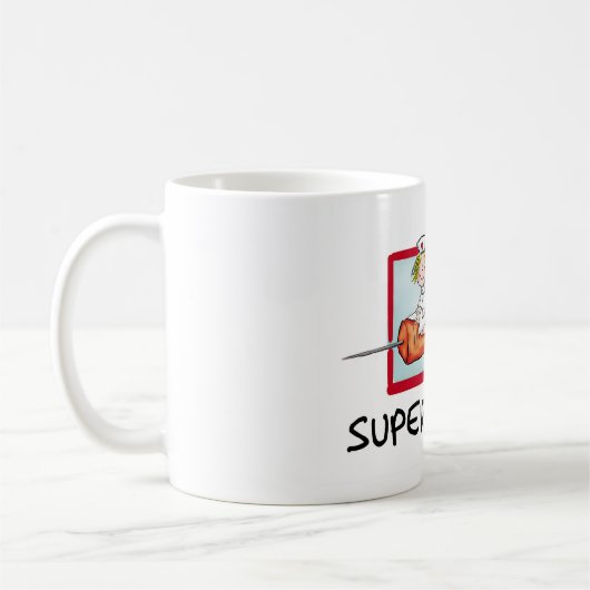 supernurse - humorvolle Cartoon-Krankenschwester Kaffeetasse (Links)