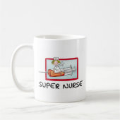 supernurse - humorvolle Cartoon-Krankenschwester Kaffeetasse (Links)