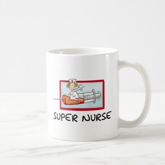 supernurse - humorvolle Cartoon-Krankenschwester Kaffeetasse (Rechts)