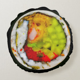 Superoll Sushi-Kissen Rundes Kissen