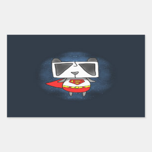 Superpanda Rechteckiger Aufkleber