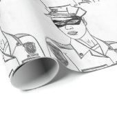 Superpolizeibeamtin Geschenkpapier (Rolleneckpunkt)
