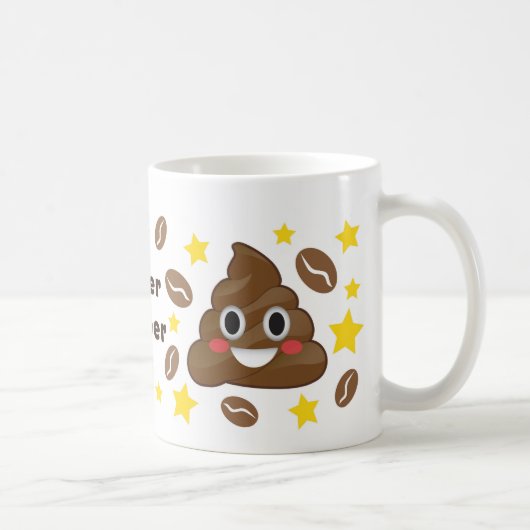SuperPooper Kaffeebohne Emoji kacken Tasse (Rechts)