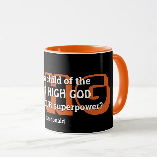 Superpower AM HIGH GOT Personalisiert Black Orange Tasse (VorderseiteRechts)