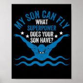 Superpower Funny Mama Vater Schwimmteam Eltern mei Poster (Vorne)