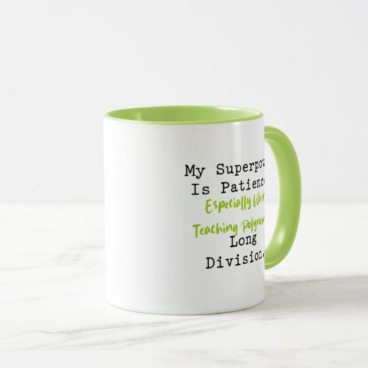 Superpower Patience Polynomial Long Division Tasse (VorderseiteRechts)