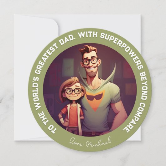 Superpower Superdad | Vatertagskarte Feiertagskarte (Vorderseite)