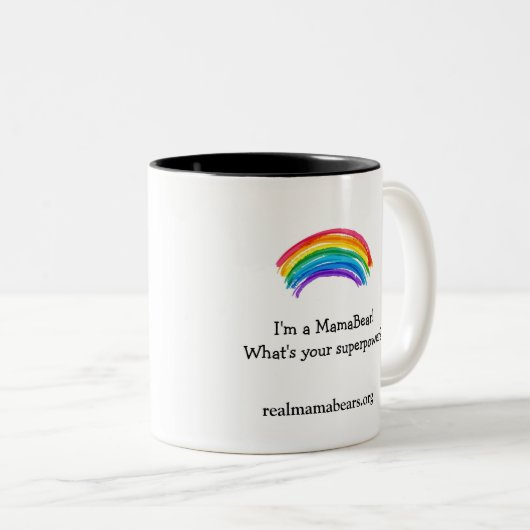 Superpower-Tasse in Weiß Zweifarbige Tasse (VorderseiteRechts)